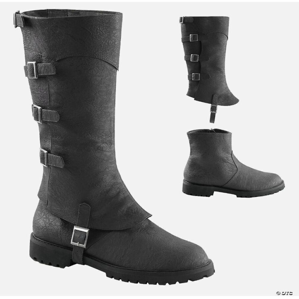 Funtasma Boots Mens 8 9 Black Pirate Captain Medieval Knight Aristocrat Nobleman